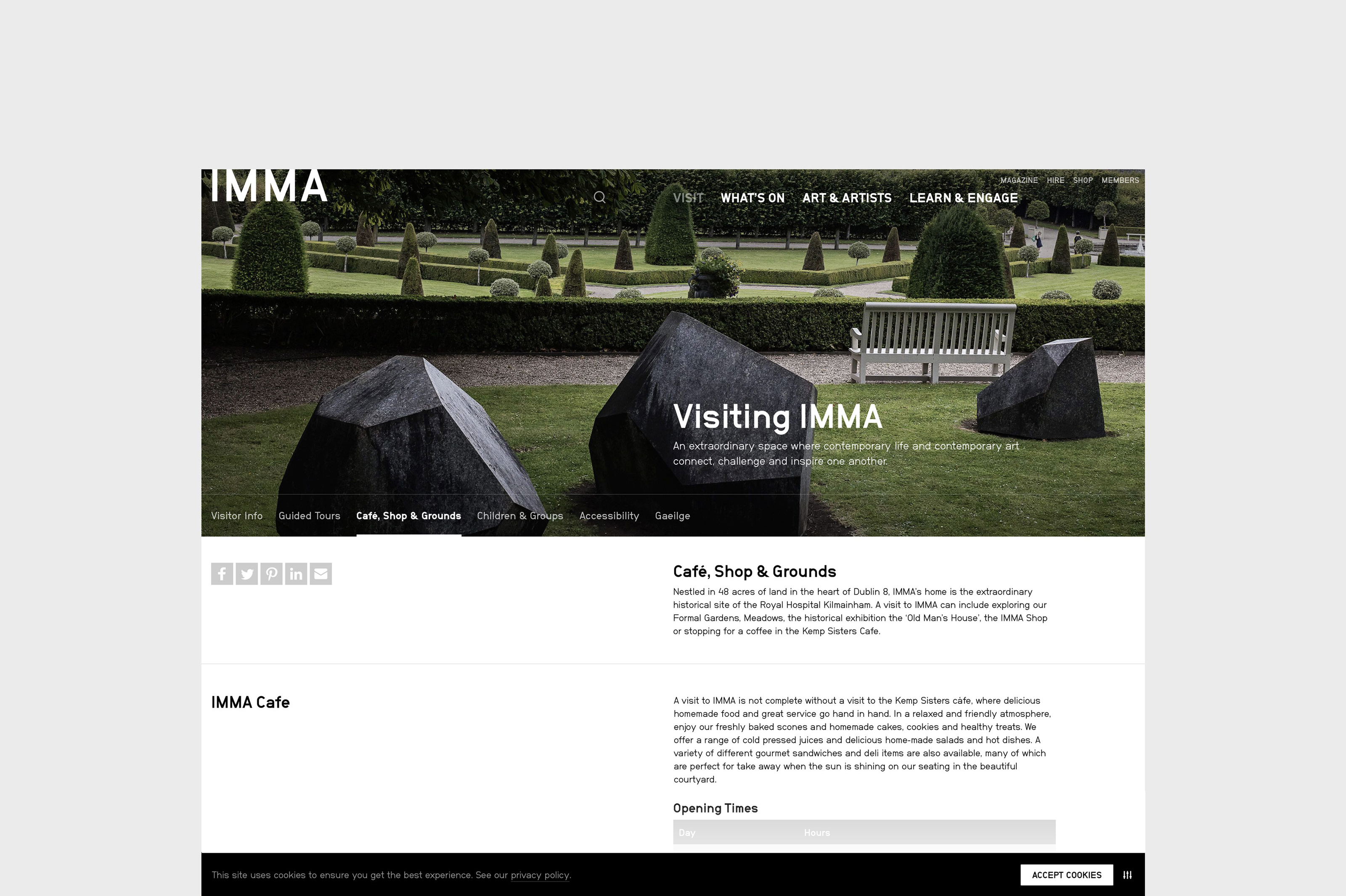 IMMA Website Visit Page